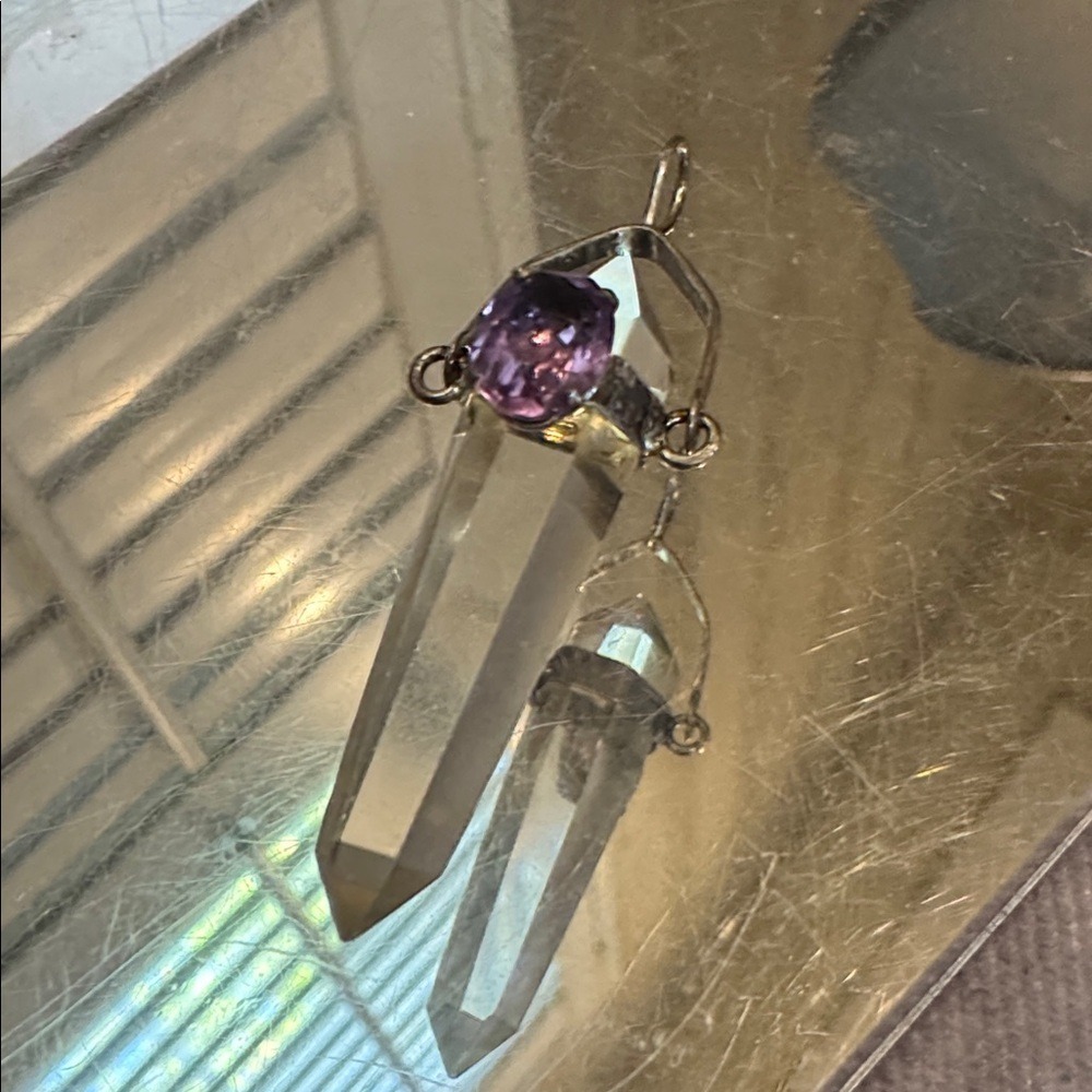 Amethyst Point Crystal Pendant‎ with Sterling Silver